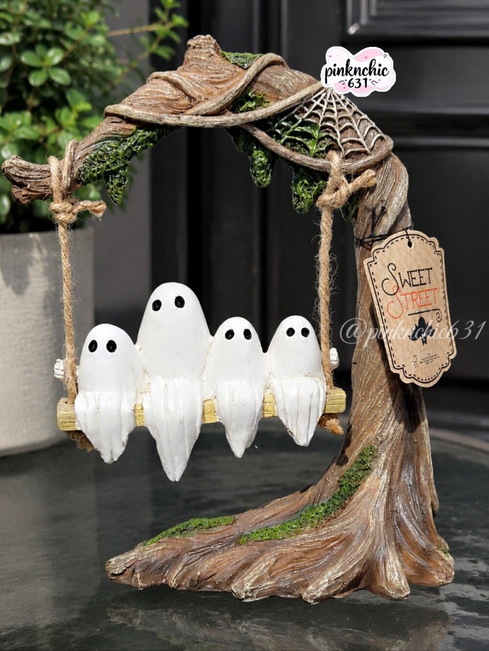 Sweet Street Swinging Ghosts On A Swing Halloween Decor